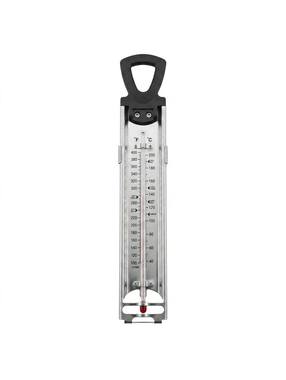 Stainless Steel Candy Deep Fry Thermometer Cooking Pot Clip 12 Inch Dual Scale